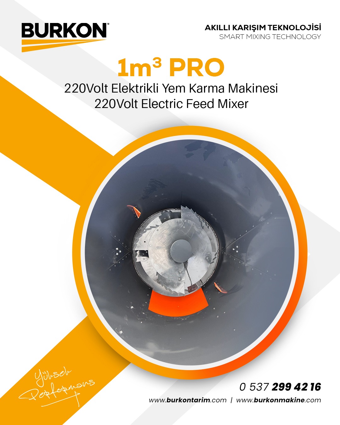 1m3 PRO 220 Volt Elektrikli Yem Karma Makinesi