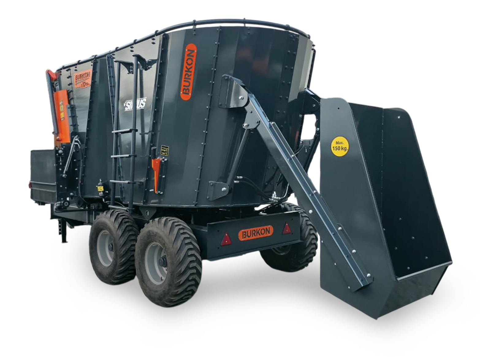 12 M3 Çekilir Çift Helezonlu Yem Karma Makinesi