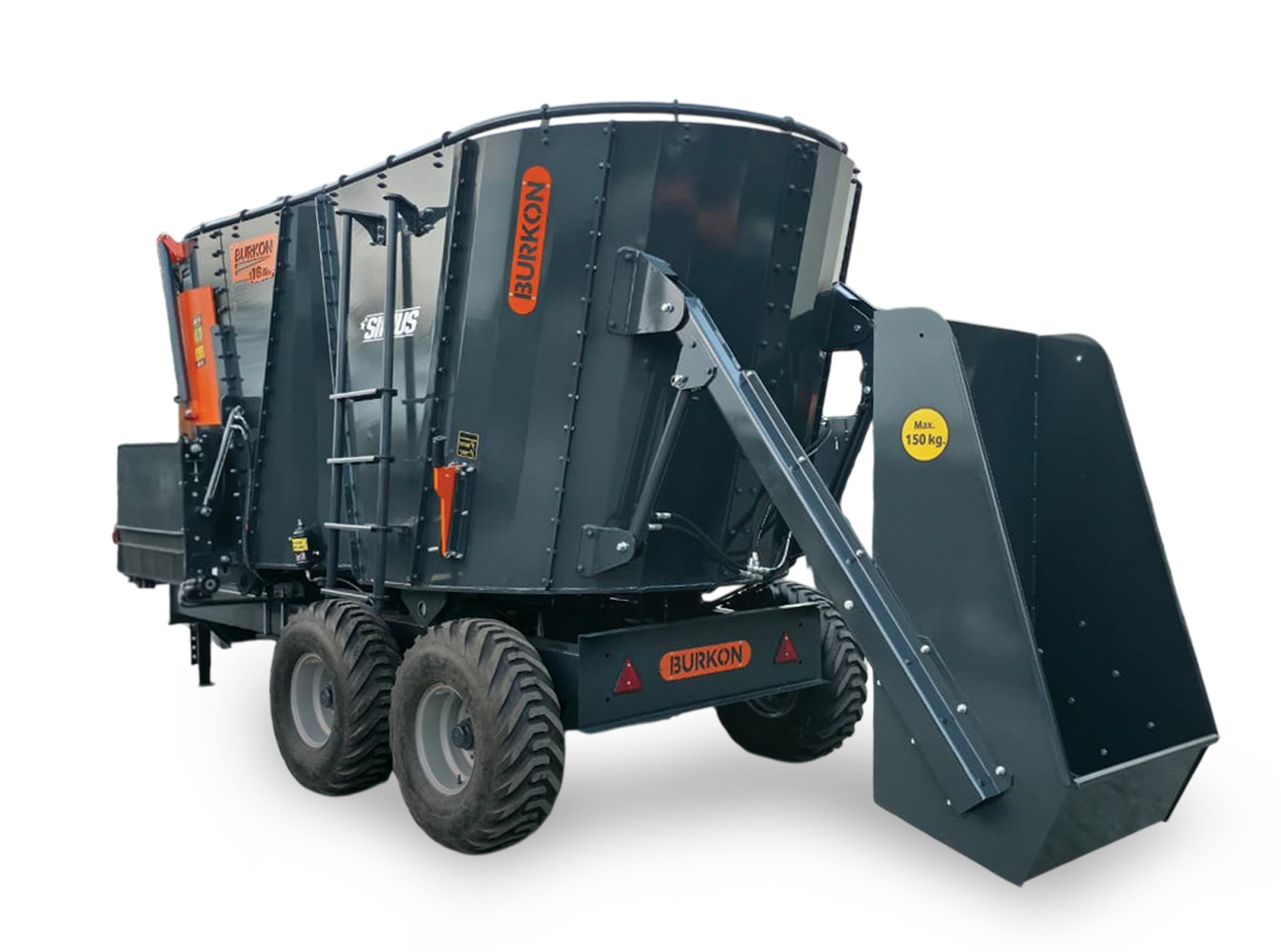 16 M3 Çekilir Çift Helezonlu Yem Karma Makinesi